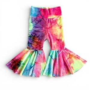 Kids Indie Brand Tie-Dye Velour Flare Yoga Pants Baby Girls 18-24 mos Festival